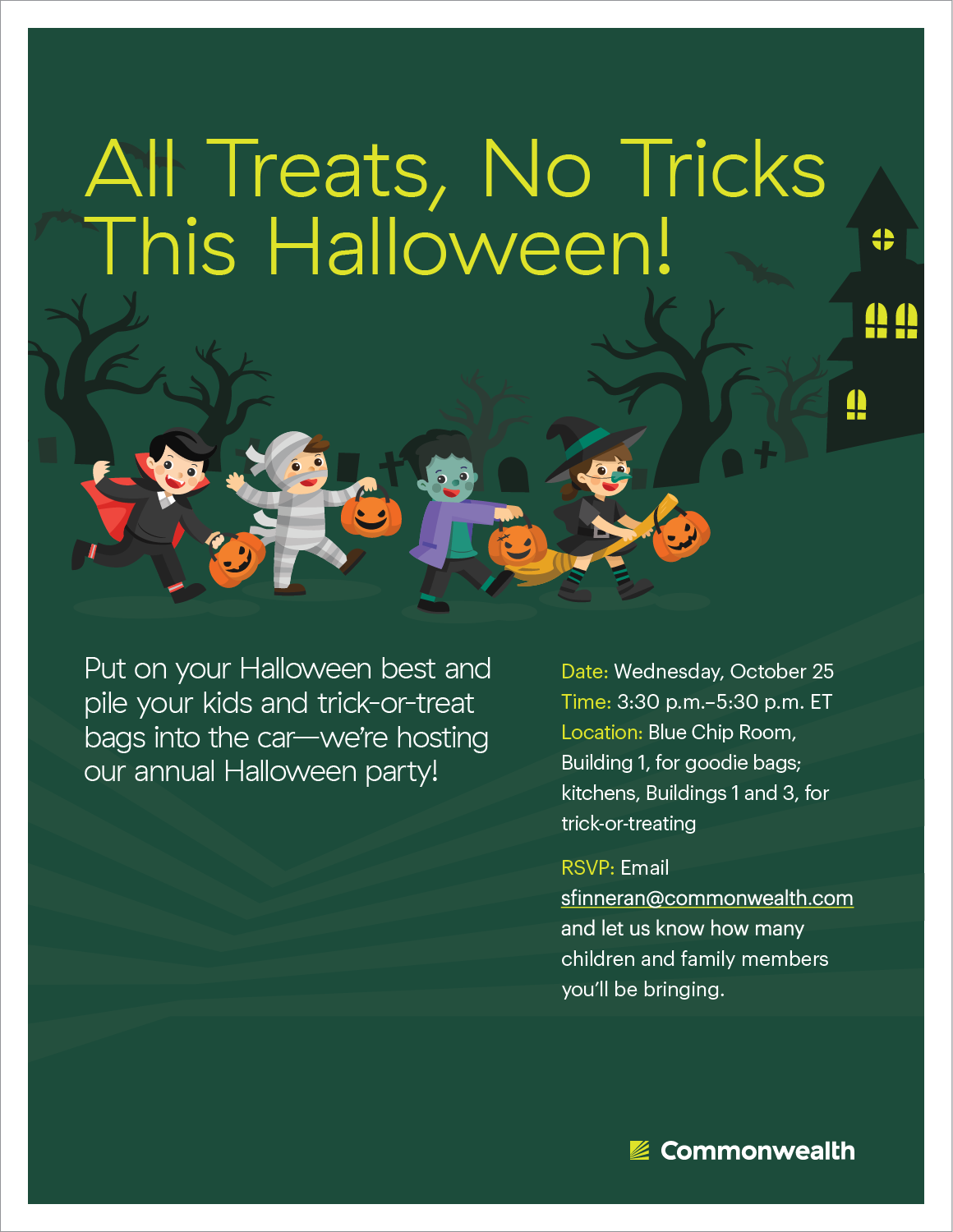 Flyer for the Annual Halloween Family Fun Event