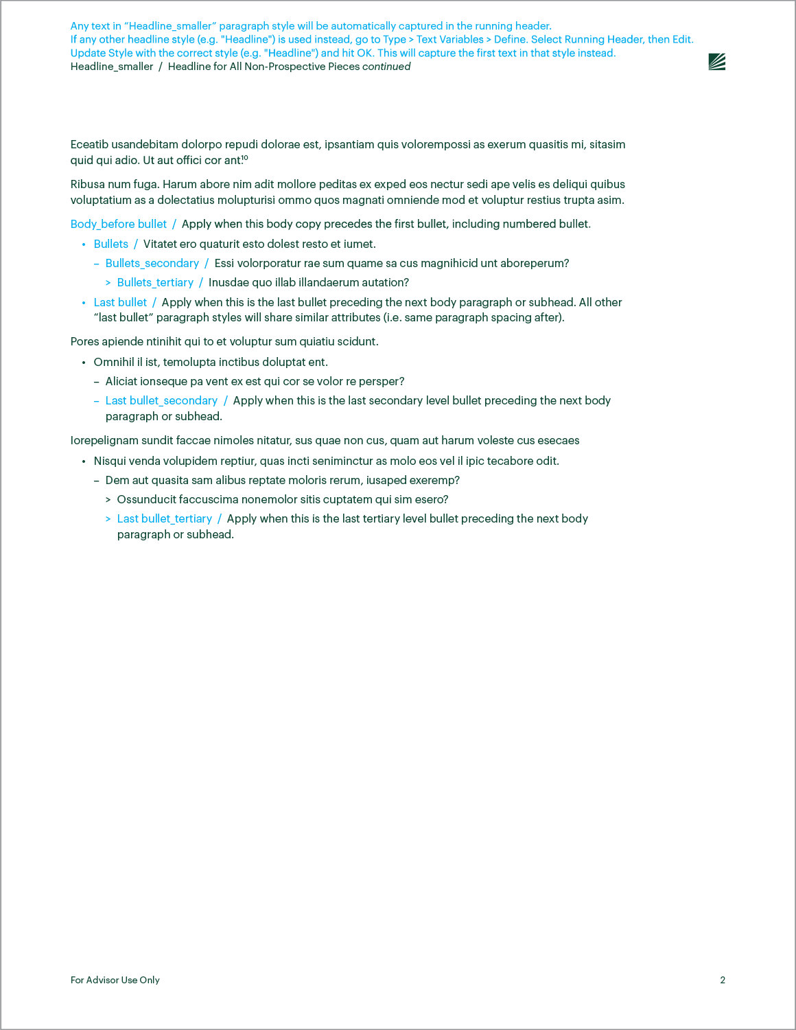One of the pages from Basic document subtemplate