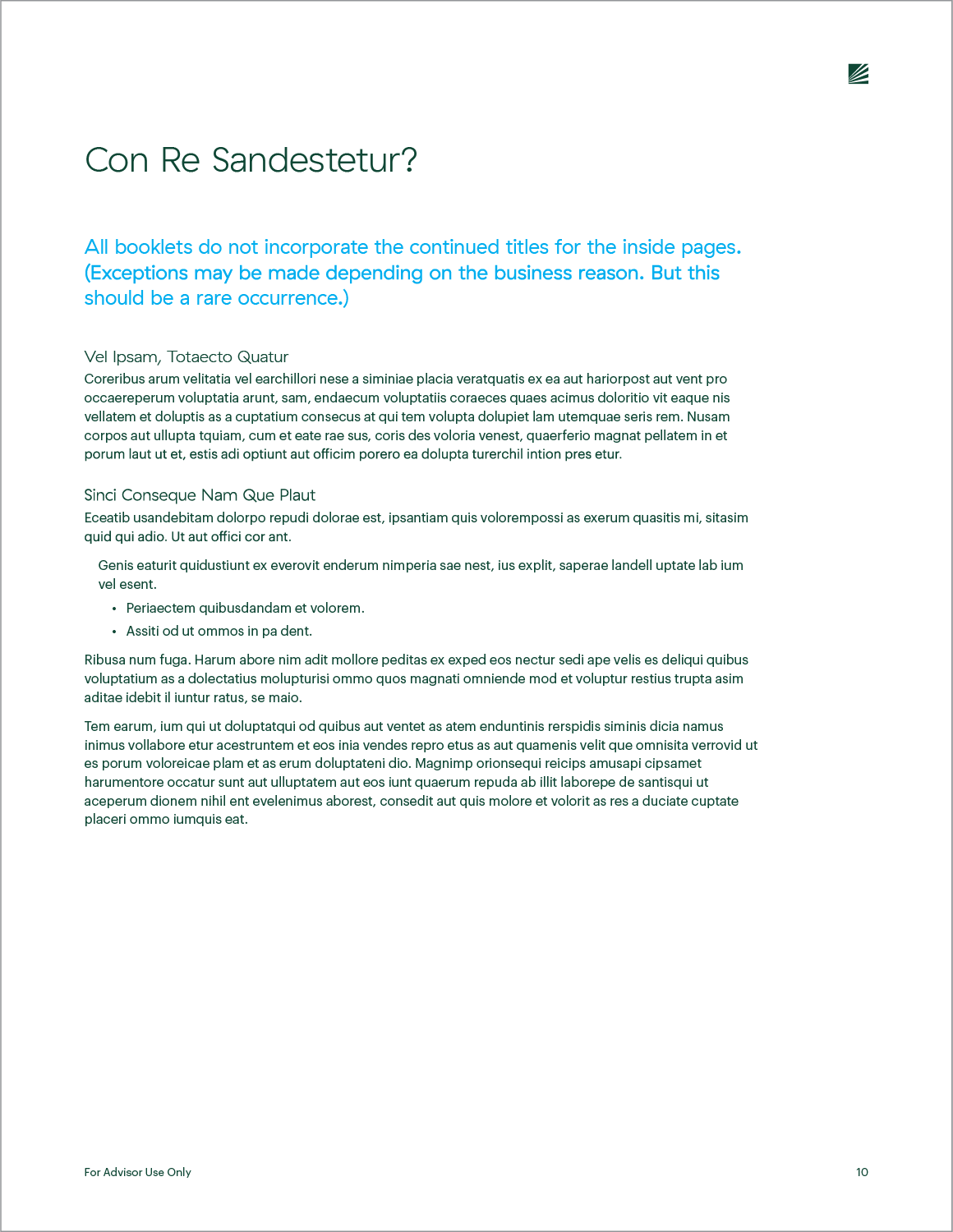 One of the pages from Booklet/Manuals/Guides subtemplate