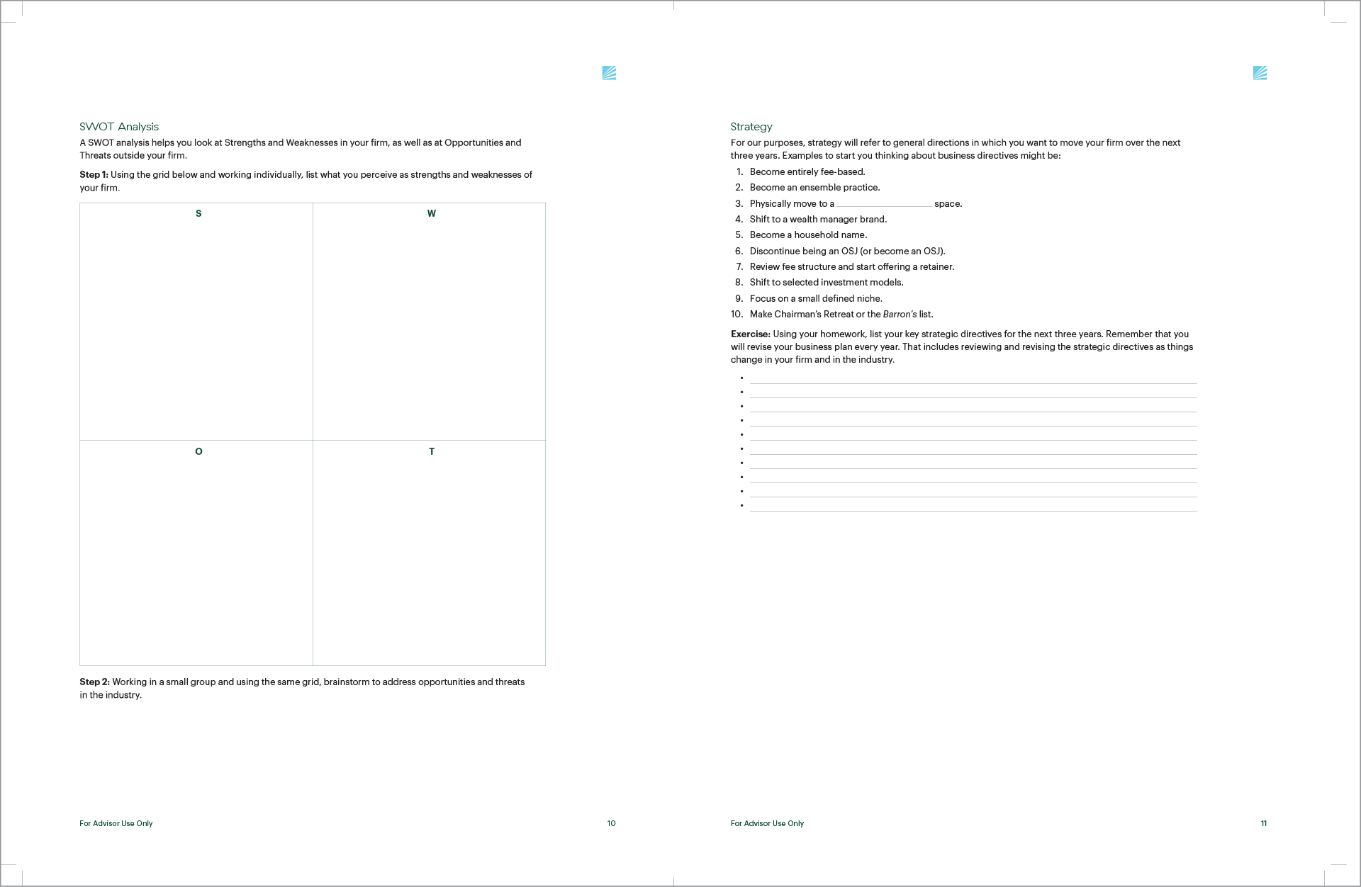 One of the spreads from Power in Practice workshop workbook